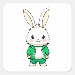 Cute Adorable rabbit animal Square Sticker