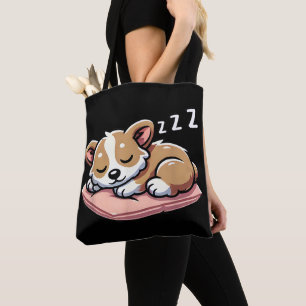 Cute Adorable Sleeping Animal Lovers Welsh Corgi P Tote Bag