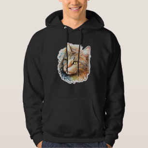 Cute adorable unique original watercolor cat 1 hoodie