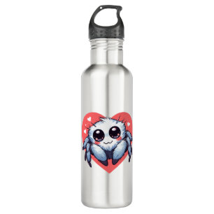 Cute adorable valentine jumping spider 710 ml water bottle