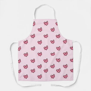 Cute Adorable Valentine's Day Red Hearts Pattern   Apron