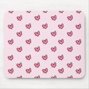 Cute Adorable Valentine's Day Red Hearts Pattern   Mouse Pad