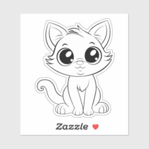 Cute Adorable White Cat Cartoon-30853