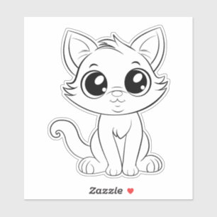 Cute Adorable White Cat Cartoon-30853