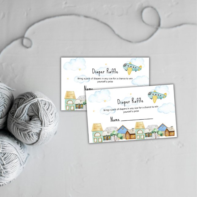 Cute Adventure Aviator Diaper Raffle Baby Shower  Enclosure Card (Cute Adventure Aviator Diaper Raffle Baby Shower Enclosure Card)