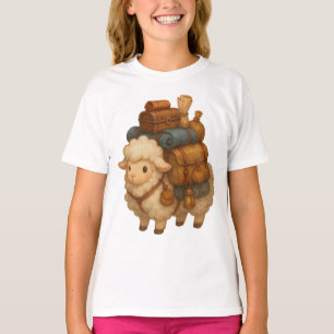 Cute Adventure Sheep with Camping Gear T-Shirt