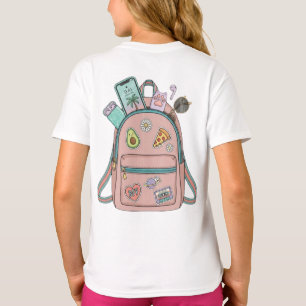 Cute Aesthetic Backpack Illustration Girls T-Shirt