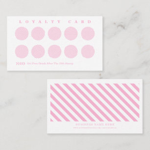 Cute Aesthetic Cotton Candy Pink Stripes Reward Loyalty Card