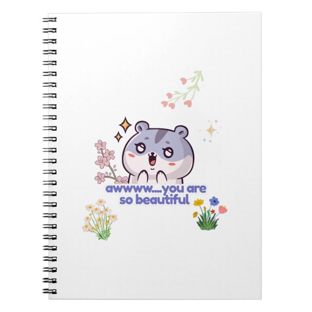 ​Cute Aesthetic Hamster Spiral Notebook (Front)