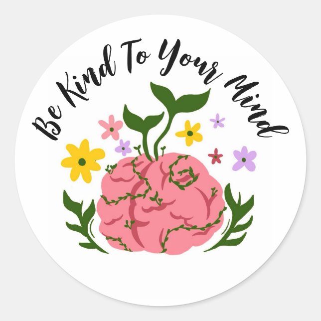 Cute Aesthetic Mental Health Sticker (Front)
