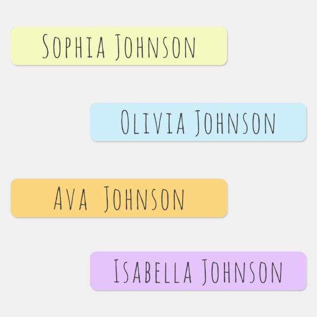 Cute Aesthetic Pastel Kids Waterproof Name Labels (Group)