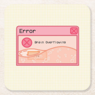 Cute aesthetic pastel pink coaster (error message)