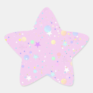Cute aesthetic pastel pink star sticker