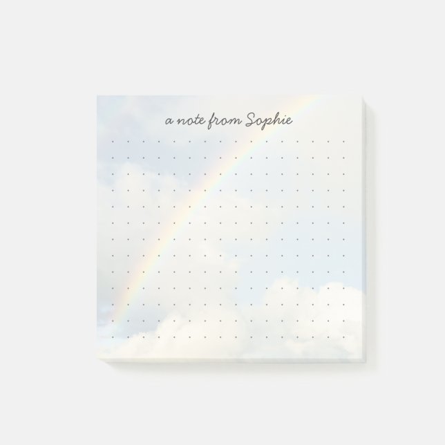 Cute aesthetic rainbow Dot Grid Personalized Name Post-it Notes (Creator Uploaded)