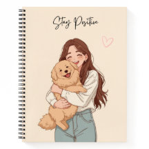 Cute Aesthetic "Stay Positive" Spiral Notebook