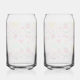 Cute Aesthetic Strawberry & Sunflowers Car Air Fre Can Glass