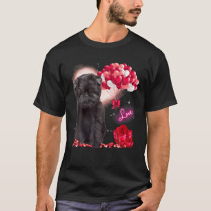 Cute Affenpinscher Balloon Heart Valentine's Day V T-Shirt