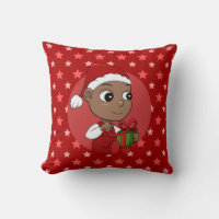 Cute African American baby with a Santa hat