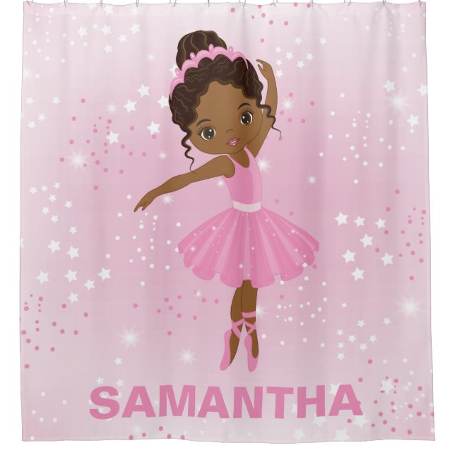Cute African American Ballerina Douche rideau (Devant)