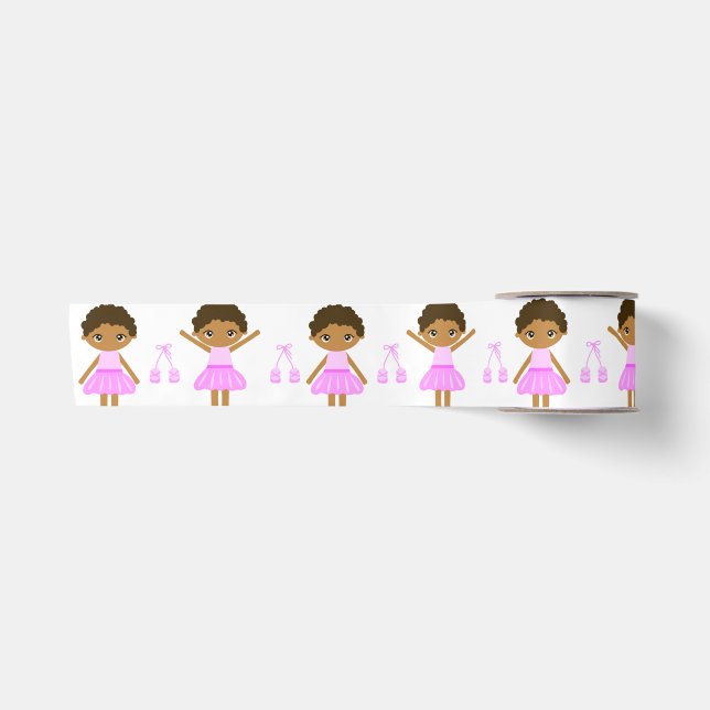 Cute African American ballerina Satin Ribbon (Front)