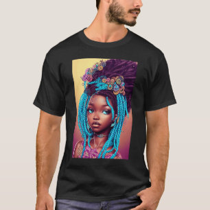 Cute African American Girl Artsy Graphic T-Shirt