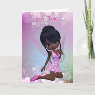 Cute African American Girl Greeting Card