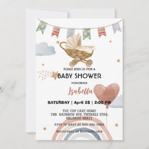 Cute African american girls baby shower Invitation