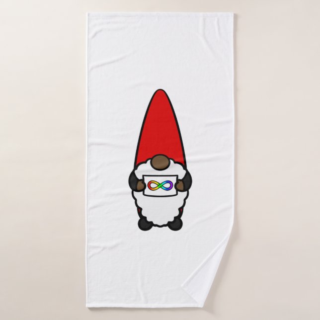 Cute African American Gnome With Neurodivergent Ra Bath Towel (Bath Towel)