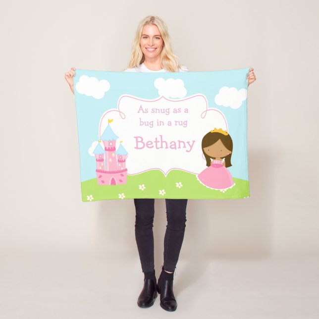 Cute African American Our Little Princess Fleece Blanket (In Situ)