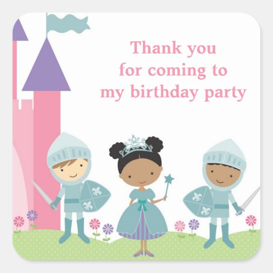 Cute African American Princess and Knight Stickers