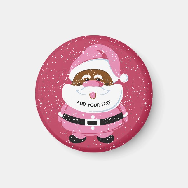 Cute African-American Santa Claus Christmas Magnet (Front)