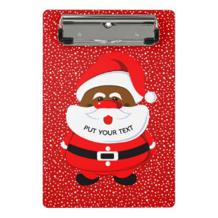 Cute African-American Santa Claus Christmas Mini Clipboard