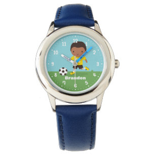 Cute African American Soccer Footballer Boy Watch