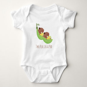 Cute African American Twins in Pod Baby Tee