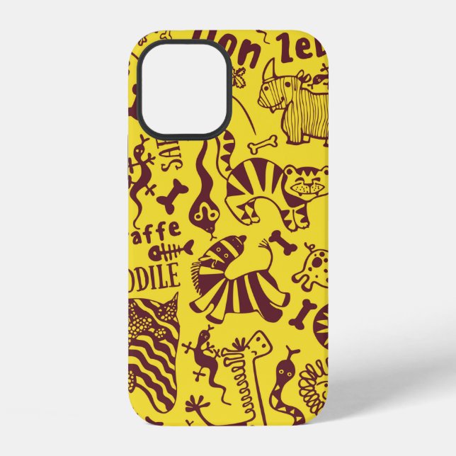 Cute African animals seamless pattern iPhone Case (Back)
