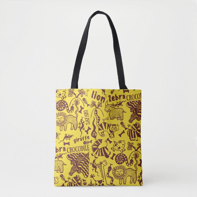 Cute African animals seamless pattern Tote Bag (Front)