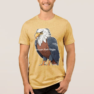 Cute African Fish Eagle Cartoon Sticker Tri-Blend Shirt