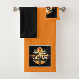 cute African lady Bath Towel Set