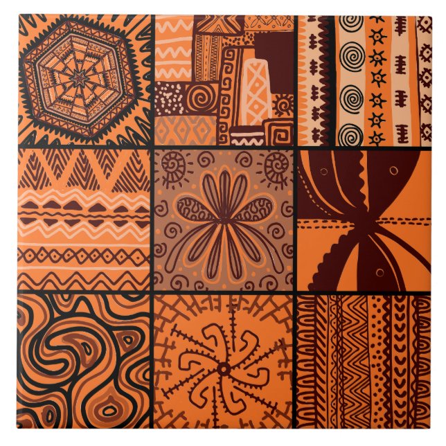 Cute African style pattern  Tile (Front)
