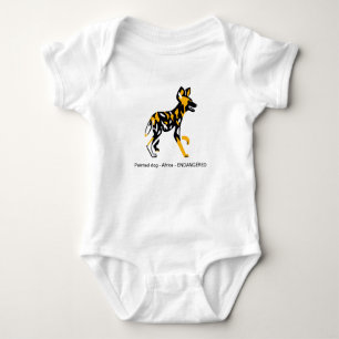 Cute African wild dog- -Painted dog -Toddler Baby Bodysuit