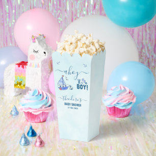 Cute Ahoy It's a Boy Sailboat Nautical Baby Shower Favor Box