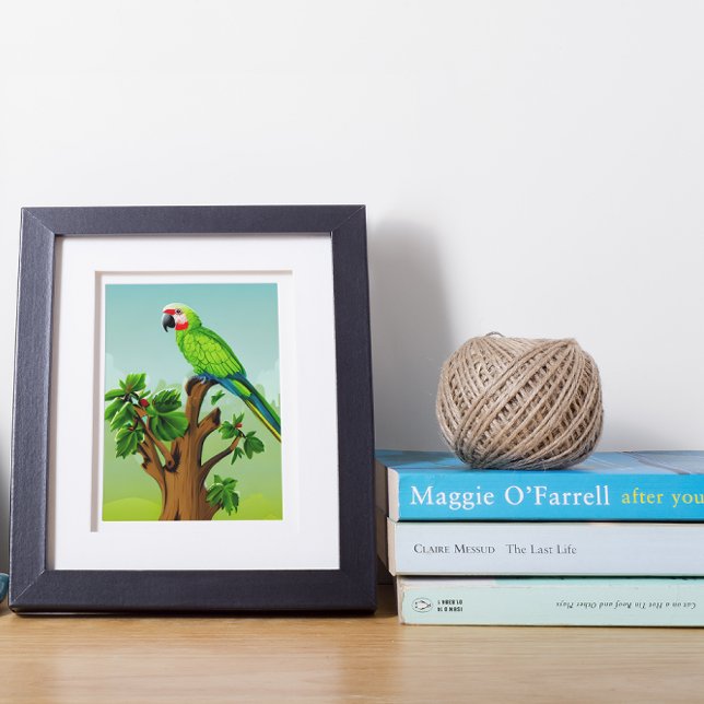 Cute AI Generated Green Parrot Poster (Creator Uploaded)