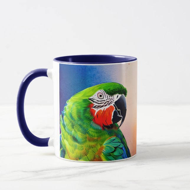Cute AI Generated Parrots Mug (Left)