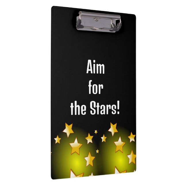 Cute Aim for the Stars Yellow Black Clipboard  (Right)
