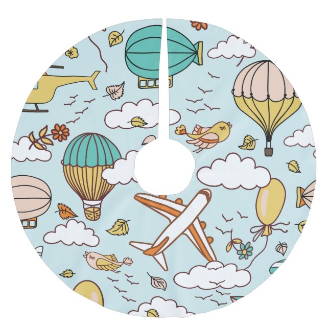 Cute Air Balloons Seamless Pattern Brushed Polyester Tree Skirt (Front)