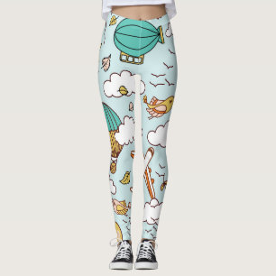 Cute Air Balloons Seamless Pattern Leggings