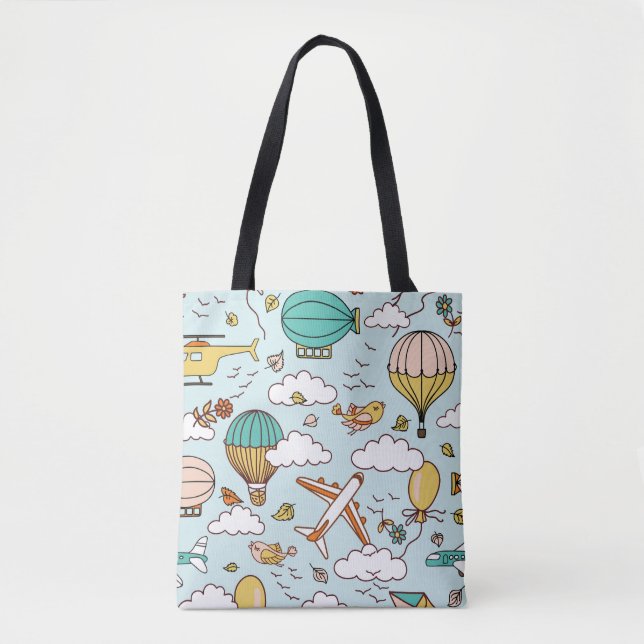 Cute Air Balloons Seamless Pattern Tote Bag (Front)