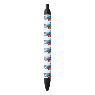 cute airplane cartoon black ink pen
