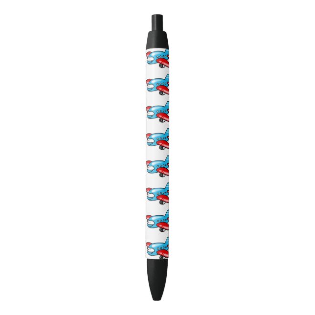 cute airplane cartoon black ink pen (Front Vertical)