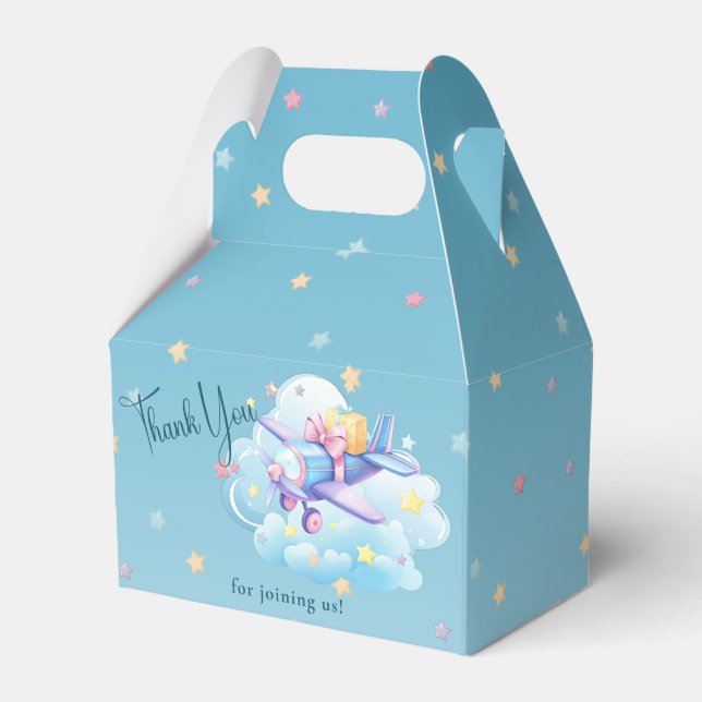 Cute Airplane New Arrival Baby Shower Favor Box (Front Side)